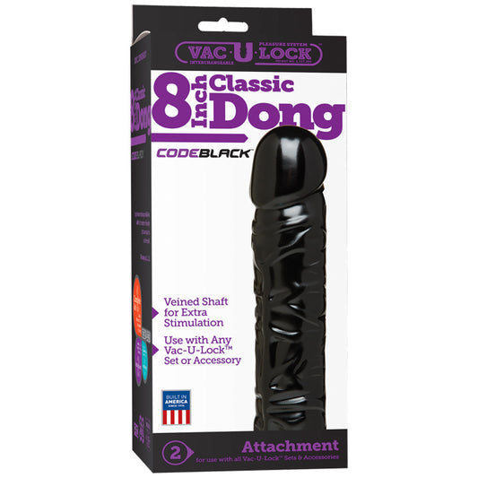 BX  CodeBlack Vac-U-Lock 8" Classic Dong