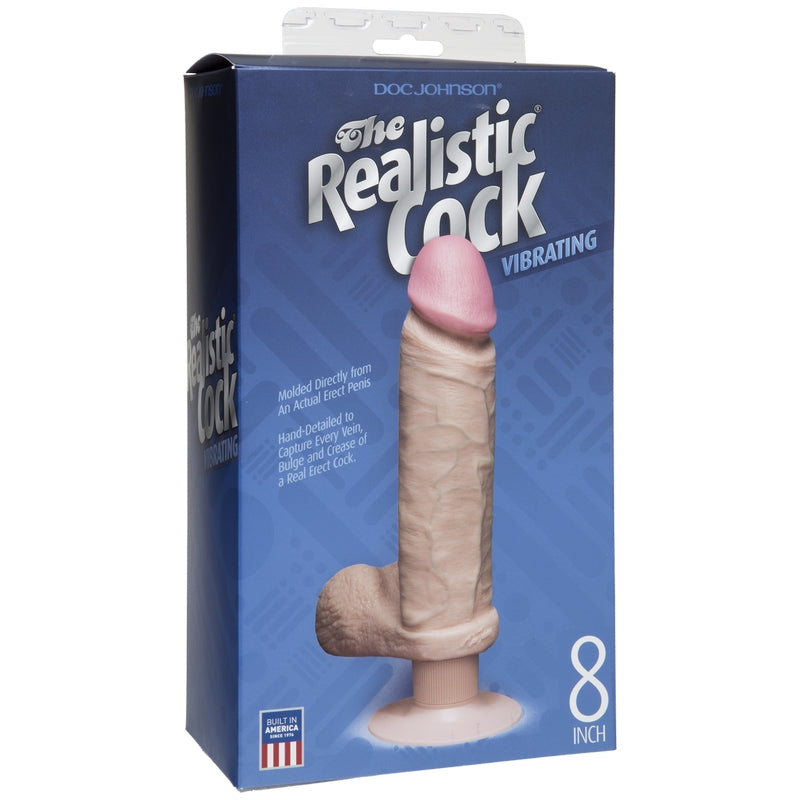 BX Vibro 8" Realistic Cock Vanilla