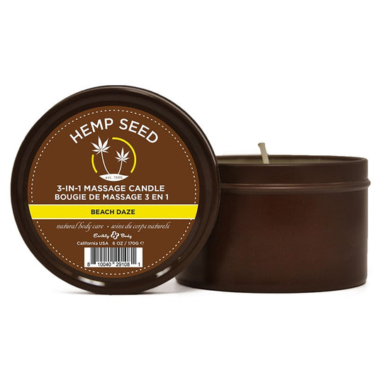 3 in 1  Round Tin Massage Candle 6.8 oz. Beach Daze