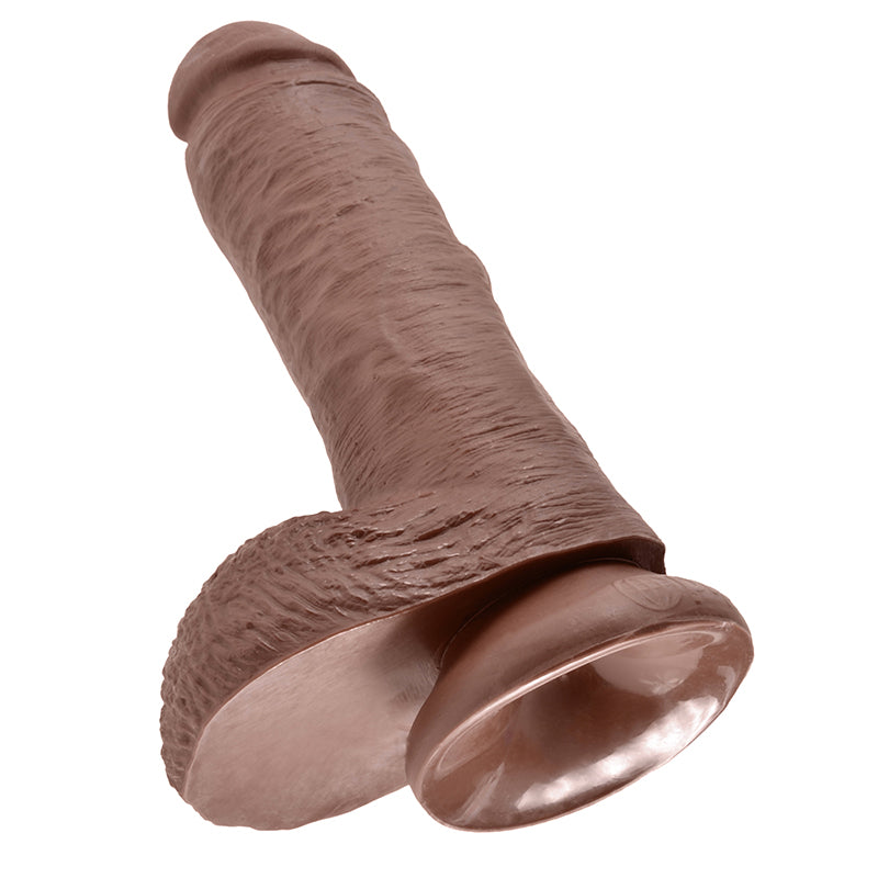 King Cock 8" Cock with Balls Brown