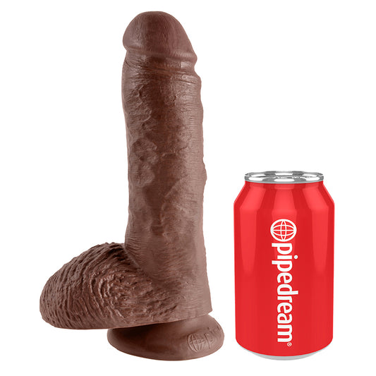 King Cock 8" Cock with Balls Brown