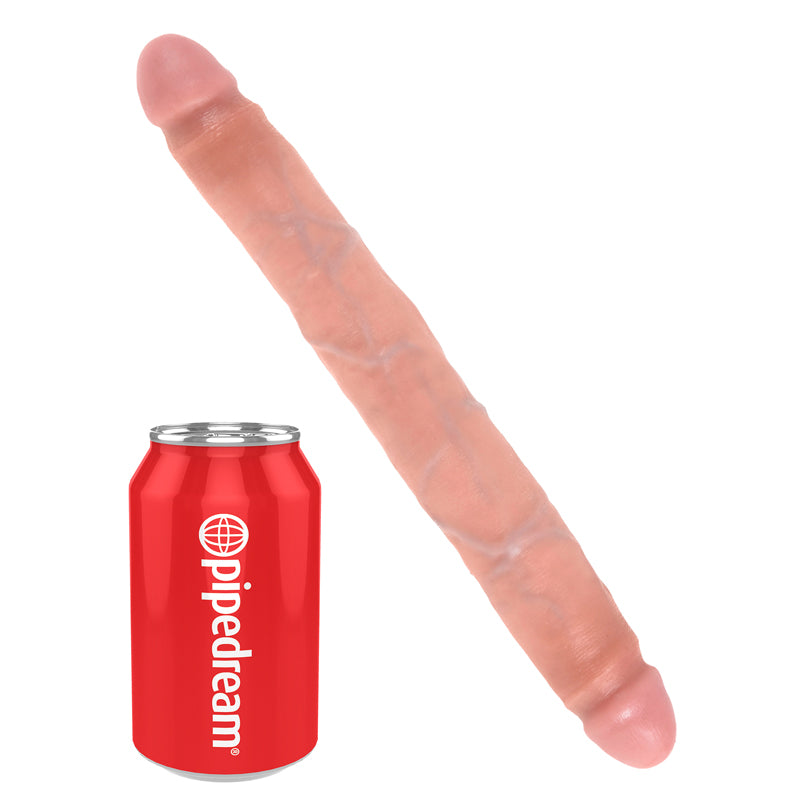 King Cock 12 Slim Double Dildo Beige