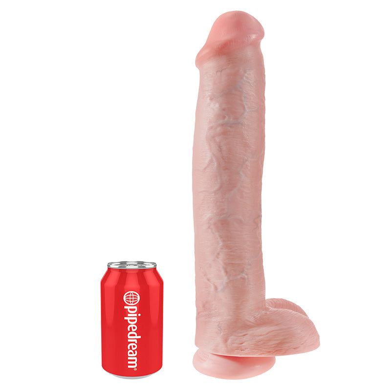 King Cock 15 Cock with Balls Beige