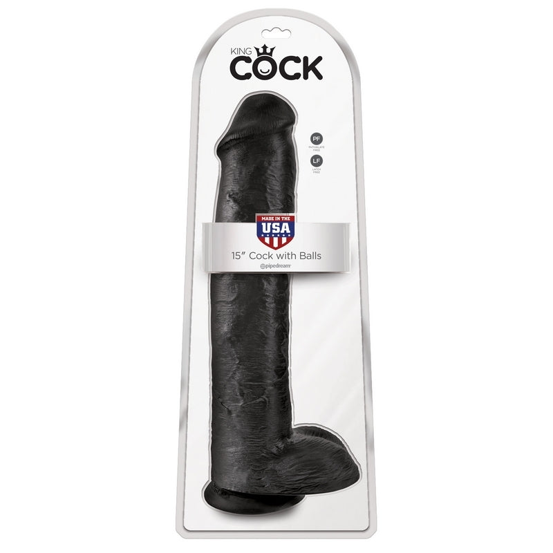 King Cock 15 Cock with Balls Black