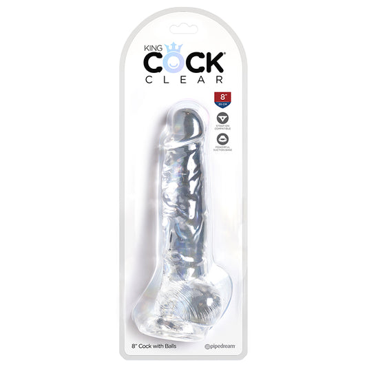 King Cock Clear 8" Cock With Balls