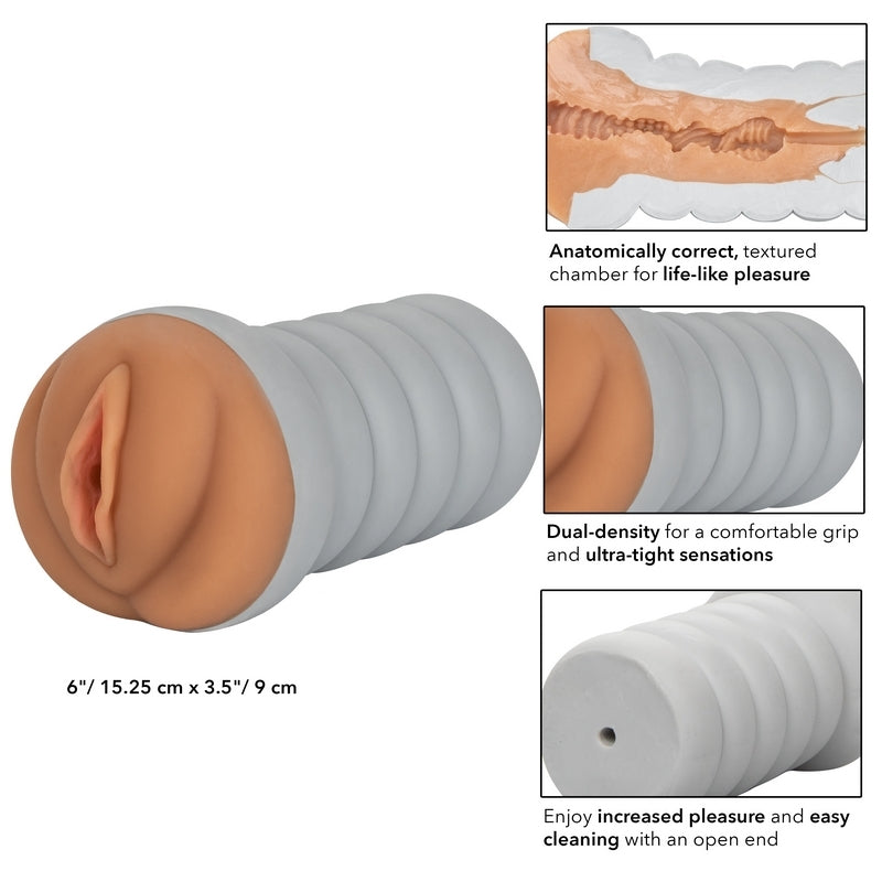 Ribbed Gripper Tight Pussy Brown