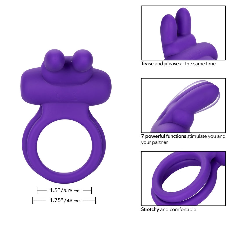 Silicone Rechargeable Dual Rockin Rabbit Purple