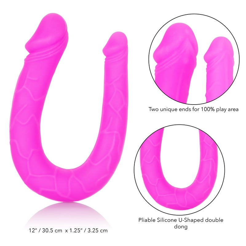 Silicone Double Dong AC/DC Dong Pink