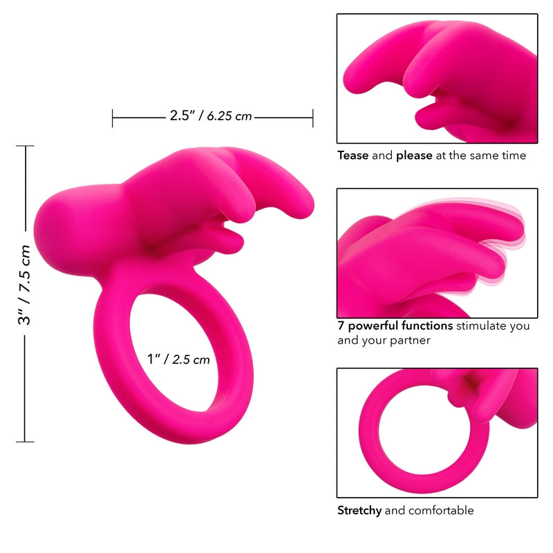 Silicone Rechargeable Dual Clit Flicker Pink