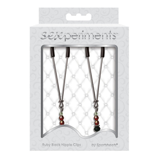 Ruby Black Nipple Clips