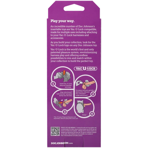 Vac-U-Lock - 8 Inch Classic Dong - Cream