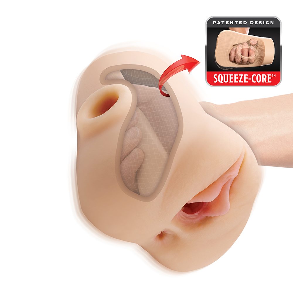 Double Pounder Vibrating Squeeze Stroker Light