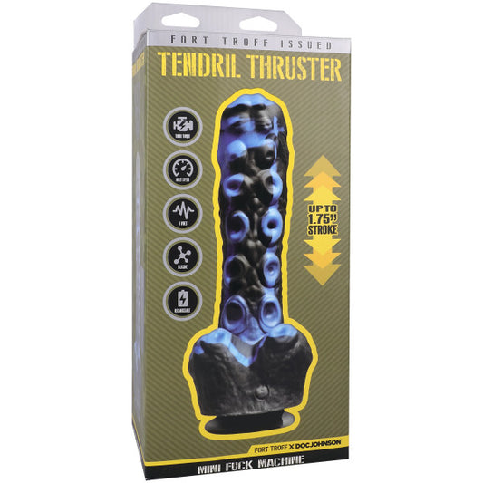 Fort Troff - Tendril Thruster - Mini Fuck Machine - Rechargeable Silicone with Remote - Blue, Black