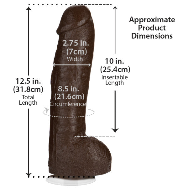 Signature Cocks - Bam - Huge 13 Inch Realistic Cock with Removable Vac-U-Lock Suction Cup - Chocolate
