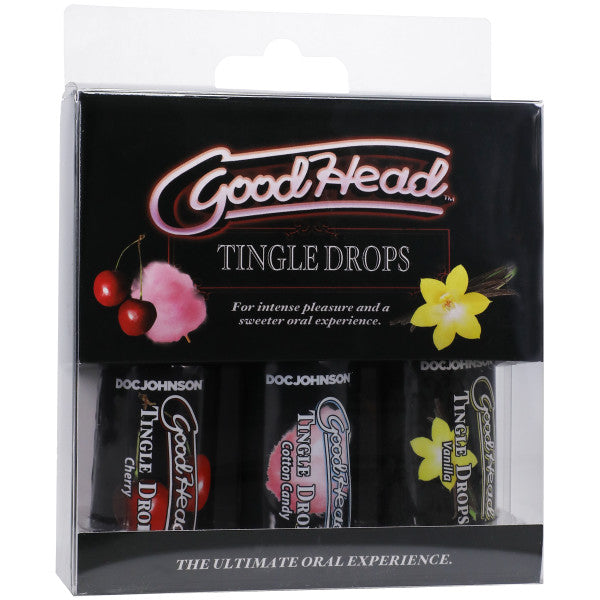 GoodHead - Tingle Drops - Sweet Cherry, Cotton Candy, French Vanilla - 3 Pack - 1 fl. oz.