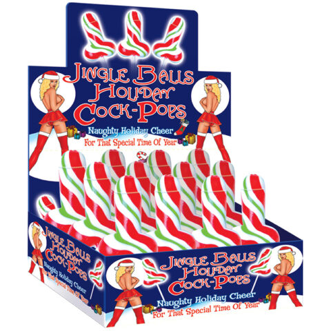 Jingle Balls Holiday Cock Pops Display of 12 (SEASONAL - LIMITED SUPPLY)
