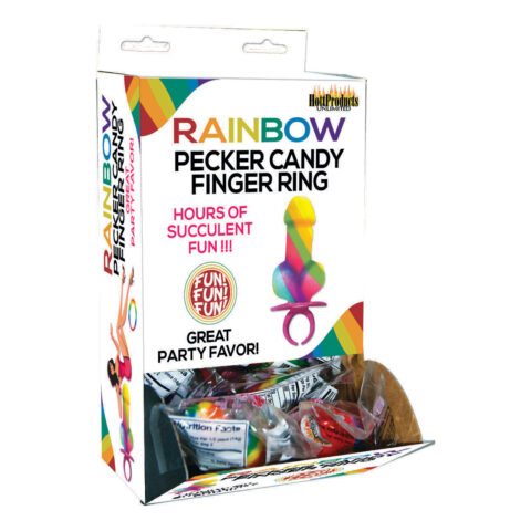 Rainbow Ring Pop Display of 12