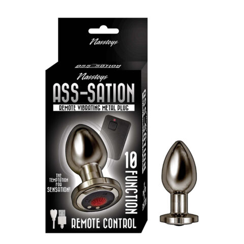 Ass-Sation Remote Vibrating Metal Plug Black