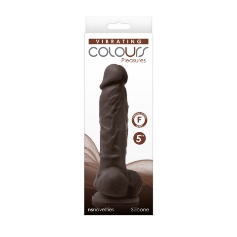Colours 5" Vibrating Dildo Dark Brown