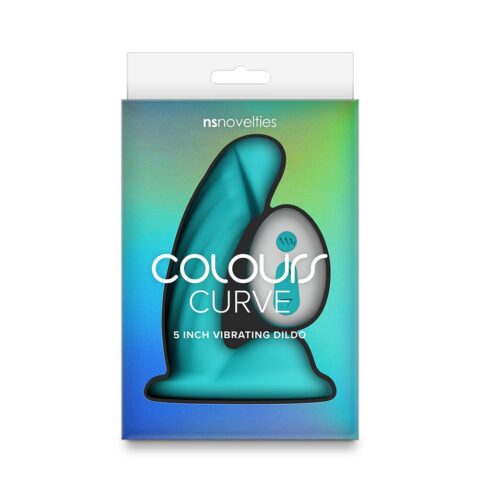5" Vibrating Curved Dildo Teal
