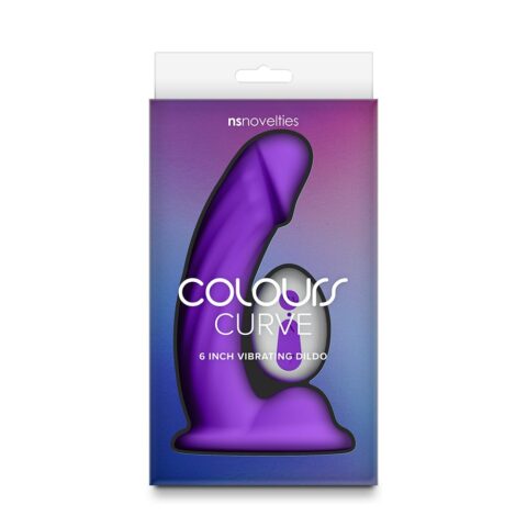 6" Vibrating Curved Dildo Purple