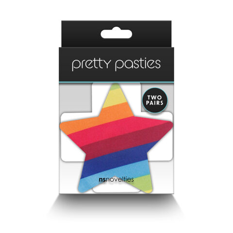 Pretty Pasties Pride Cross & Star Rainbow (2 Pair)