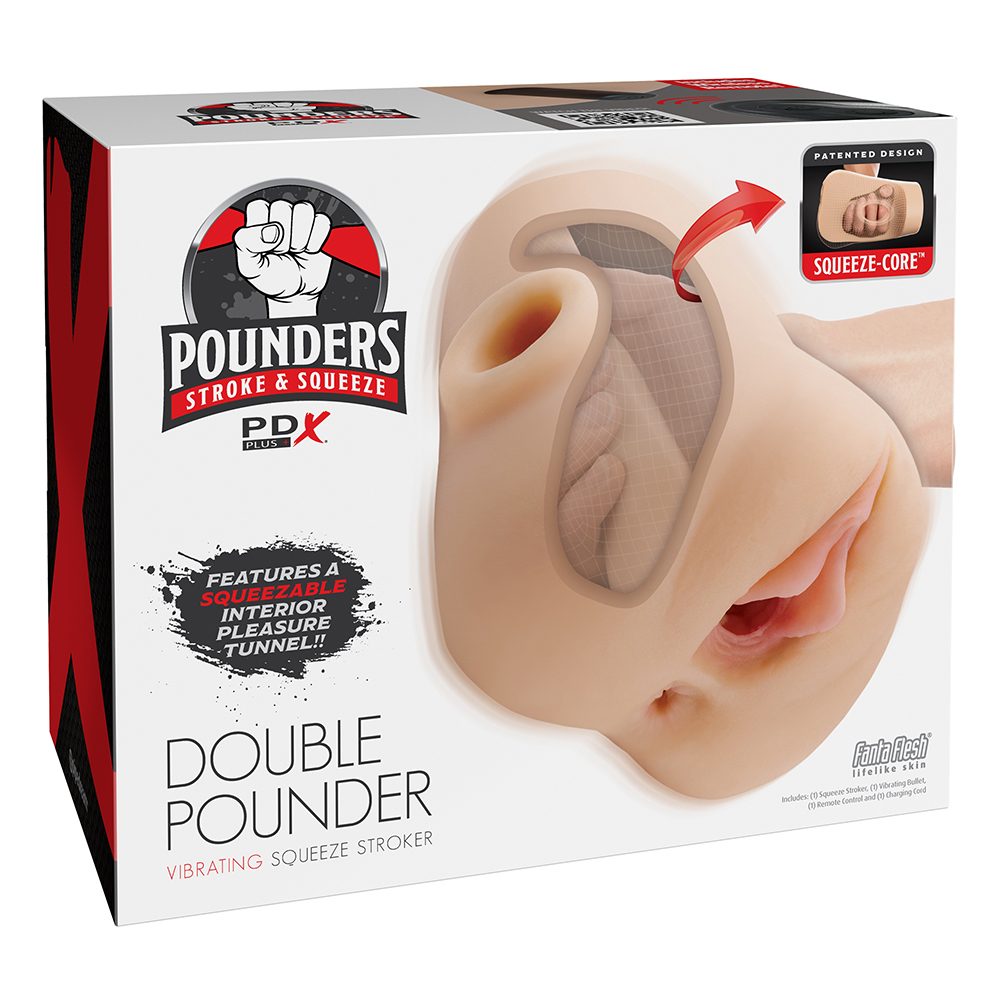 Double Pounder Vibrating Squeeze Stroker Light