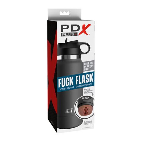 PDX Plus Fuck Flask Secret Delight Grey Bottle Brown