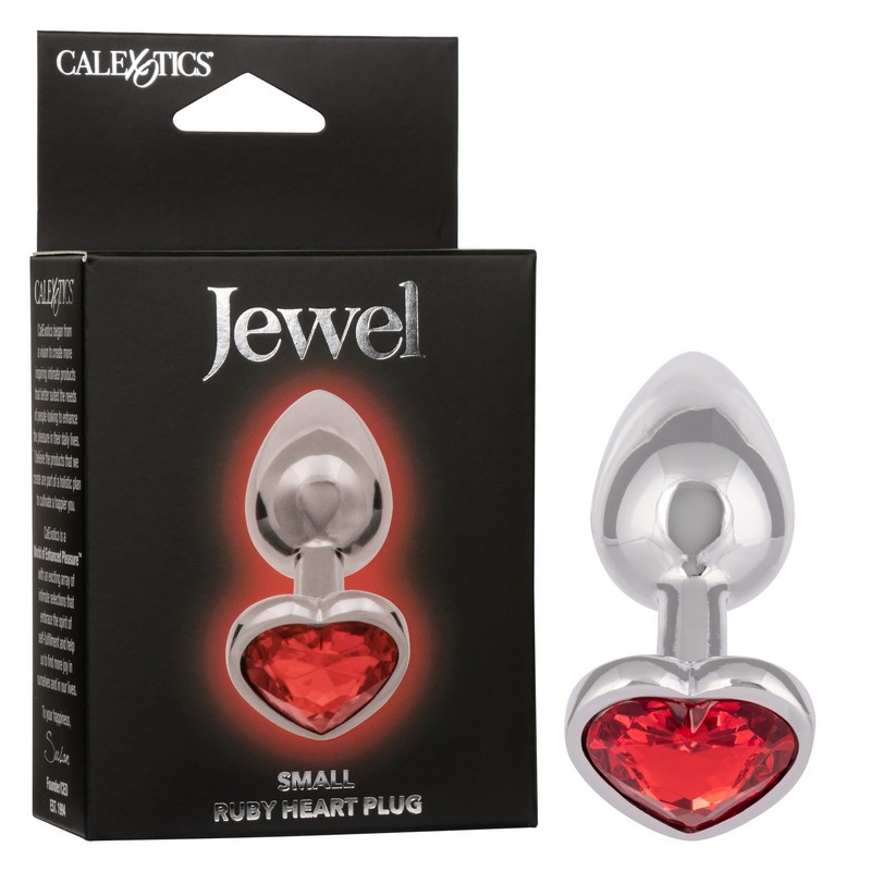 Jewel Ruby Heart Plug Small