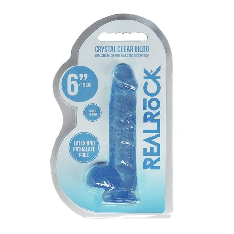 6" Realistic Dildo with Balls Blue