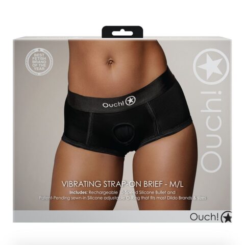 Strap-On Brief Vibrating Black M/L