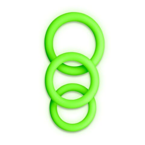 3 Piece Cock Ring Set Glow in Dark