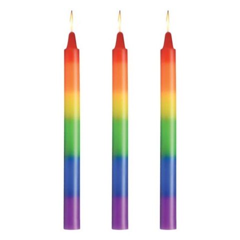 Pride Rainbow Drip Candles Set of 3