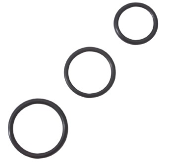 3 Piece Rubber Cock Ring Set (Black) SPR 14