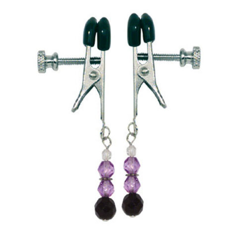 Nipple Clamps with Purple Colored Beads SPF-103