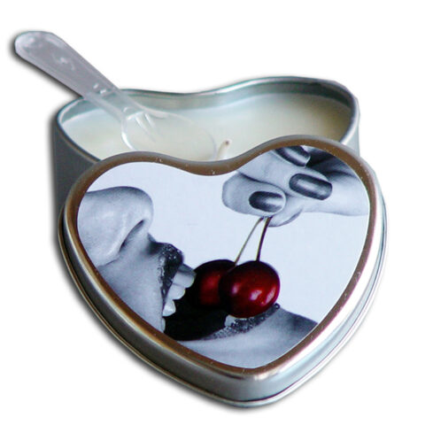 4.7 oz. Heart Tin Edible Massage CandleCherry