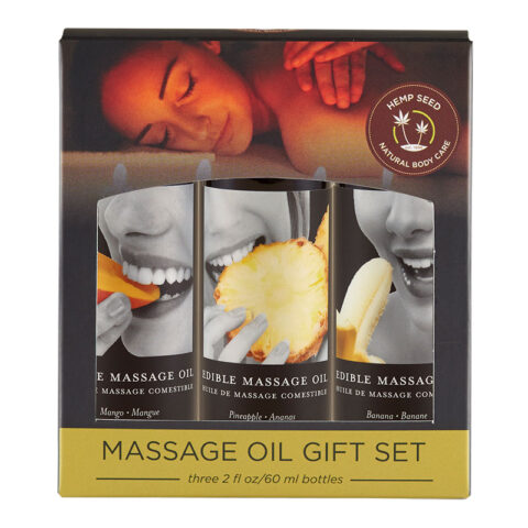 Edible Massage Oil Gift Set Mango, Banana & Pineapple