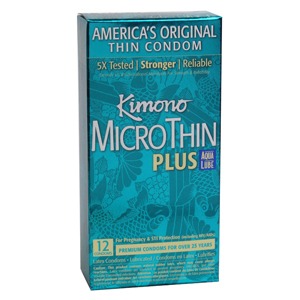 Kimono Micro Thin Condomwith Aqua Lube12 Pack
