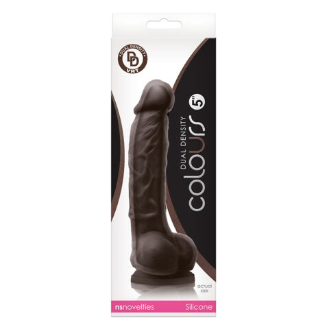 Colours Dual Density 5" Dildo Dark Brown