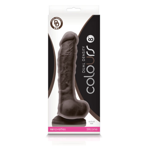 Colours Dual Density 8" Dildo Dark Brown