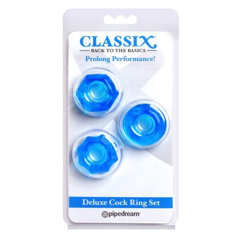 Deluxe Cock Ring Set Blue