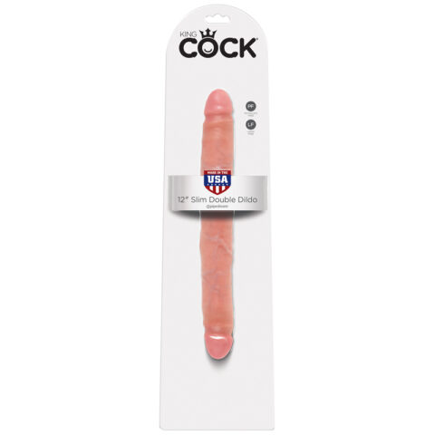 King Cock 12 Slim Double Dildo Beige