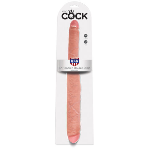 King Cock 16 Tapered Double Dildo Beige
