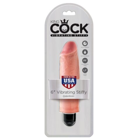 King Cock 6" Vibrating Stiffy Beige