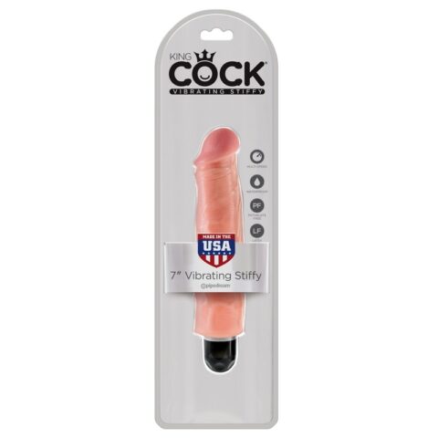 King Cock 7" Vibrating Stiffy Beige