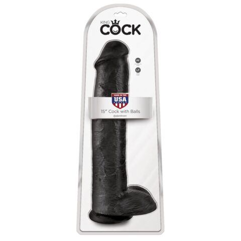 King Cock 15 Cock with Balls Black