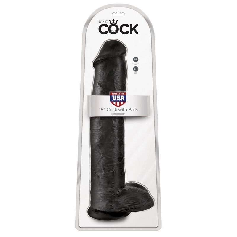 King Cock 15 Cock with Balls Black