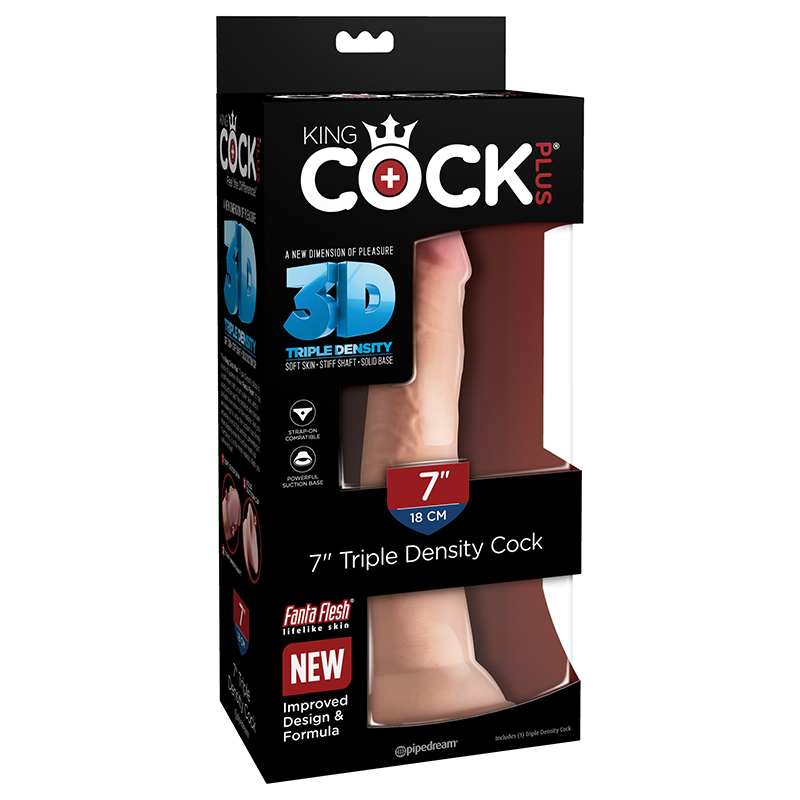 King Cock Plus 7 Triple Density Cock Beige