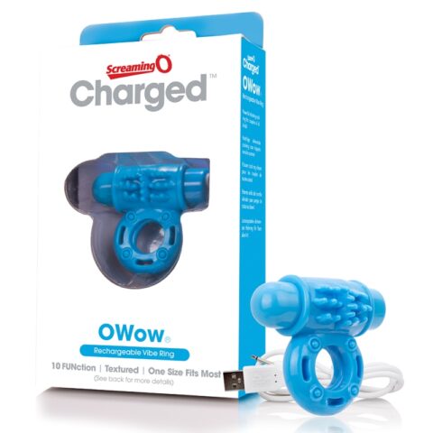 Charged OWow Rechargeable Vibe Ring Blue