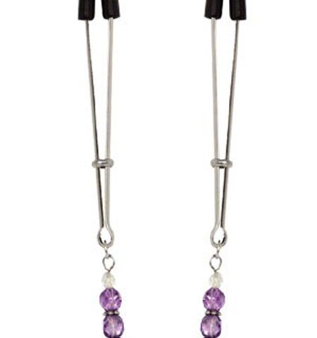 Nipple Clips Tweezer Style with Purple BeadsSPF-106